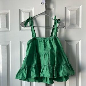 American Eagle Outfitters Green Tiered Tank Top